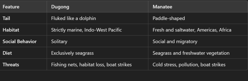 Dugong vs. Manatee